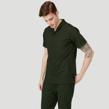 Men's Mostra Collar Three Pockets Scrub Top