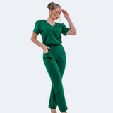 Women's V-Neck with Details Slim Fit Scrub Top