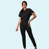 Women's Jogger Style Back Fake Pockets Scrub Pant