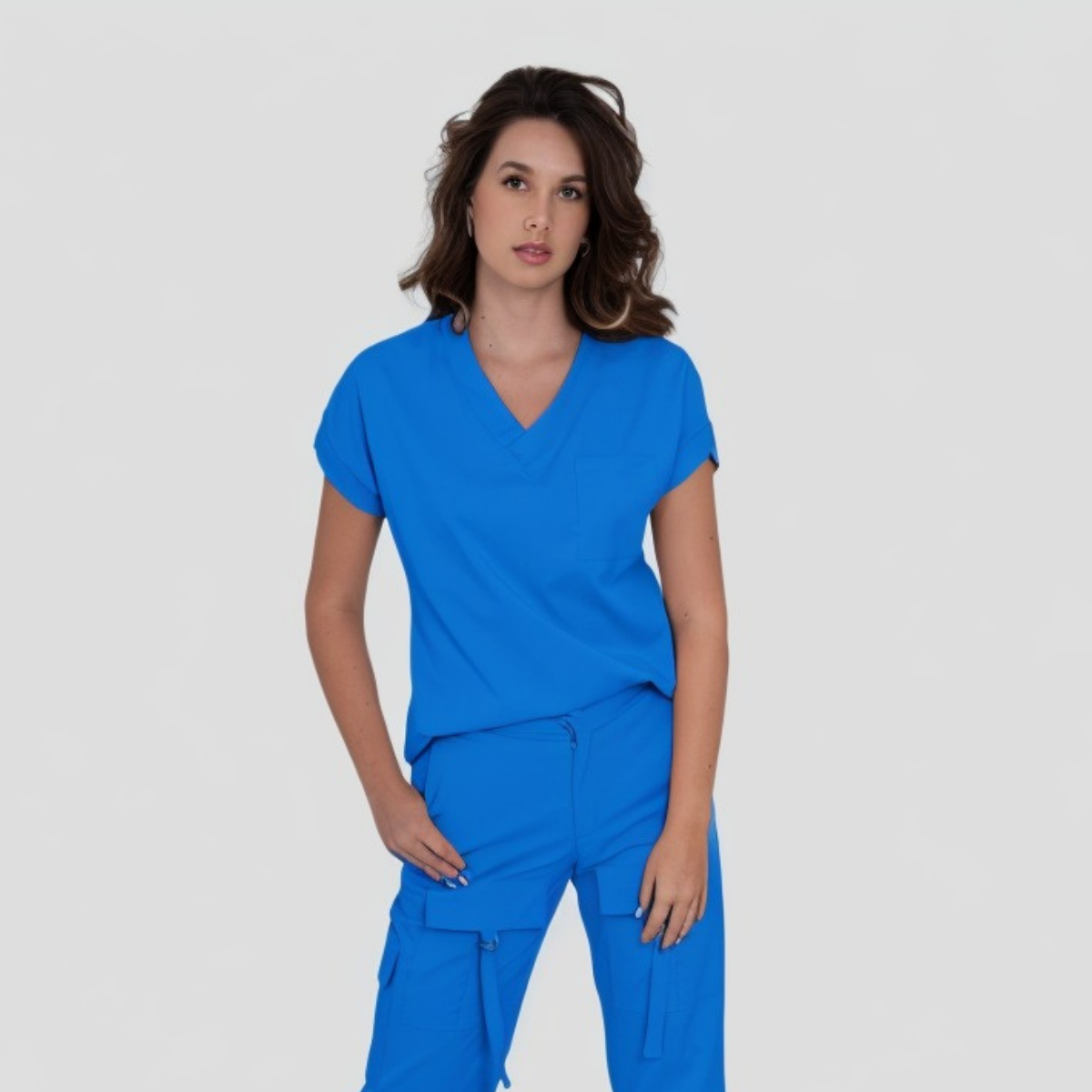 Women's V-neck One Pocket Scrub Top