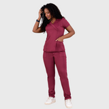 Women's Elastic Waistband Lace-up Details Scrub Pant