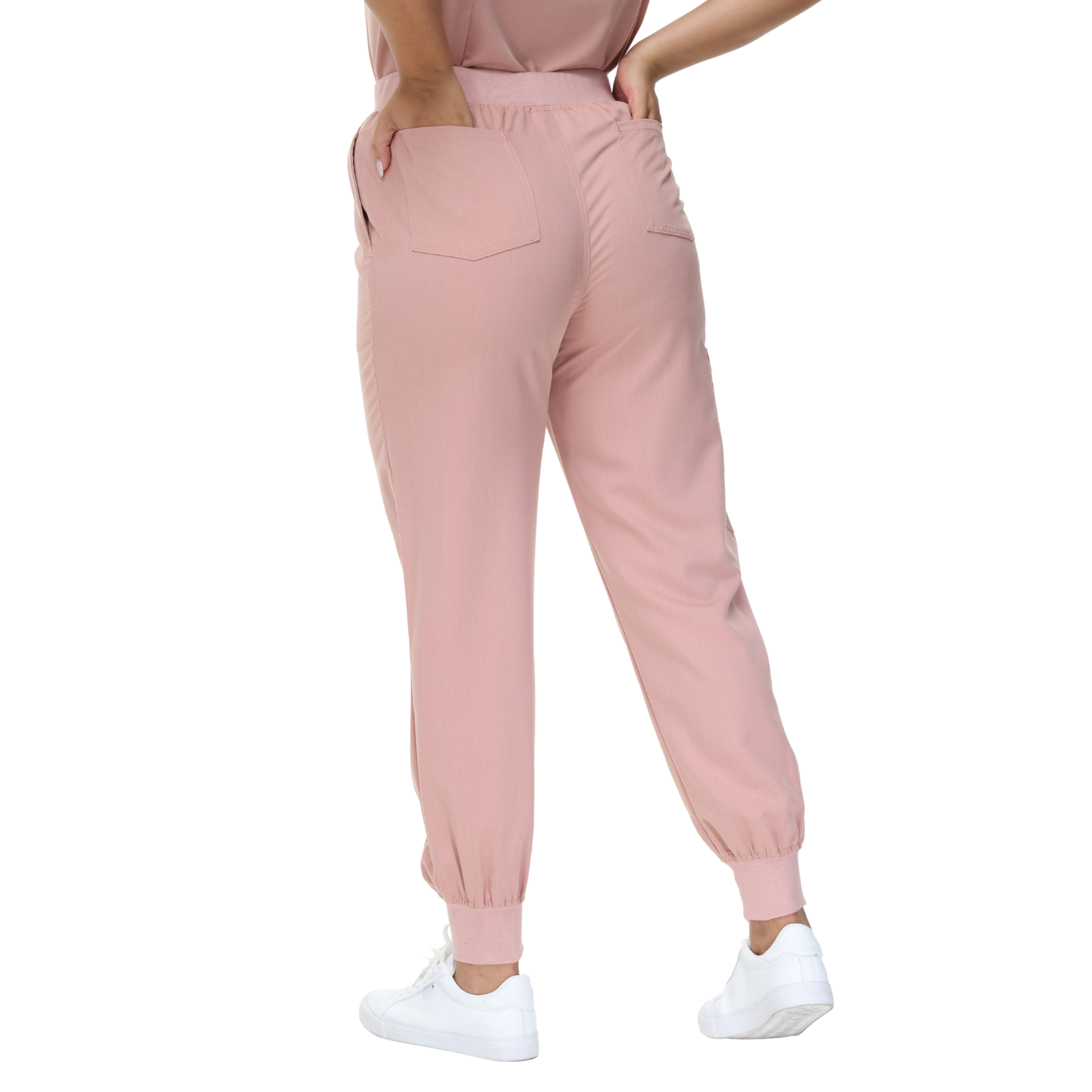 Belinda Five-Pocket Jogger Scrub Pants with vibrant drawstring and yoga waistband.