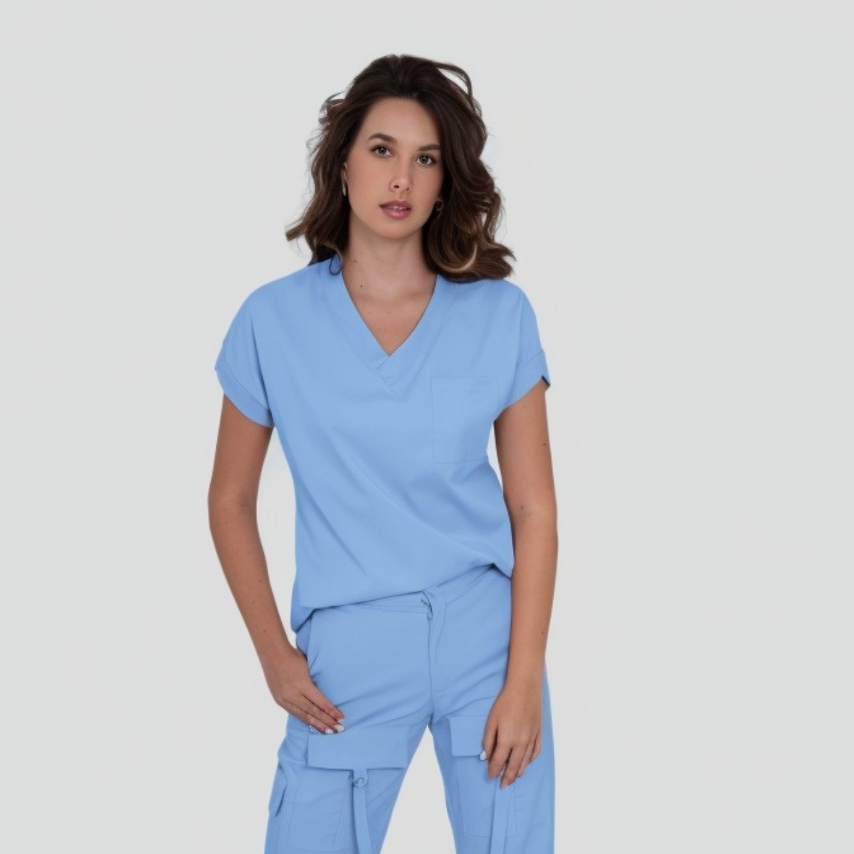 Women's V-neck One Pocket Scrub Top