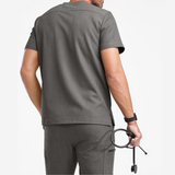 Men's 3-Pocket Short Sleeve Crew Neck Scrub Top