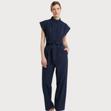 Women's Stand-up Collar Side Pockets Jumpsuit