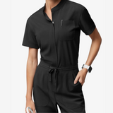 Women's Six Pockets Short Sleeves Jumpsuit