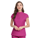 Abigail Mandarin Collar Scrub Top