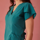 Women's Tulip Sleeve V-neck Scrub Top