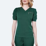 Women's V-neck One Upper Left Pocket Scrub Top