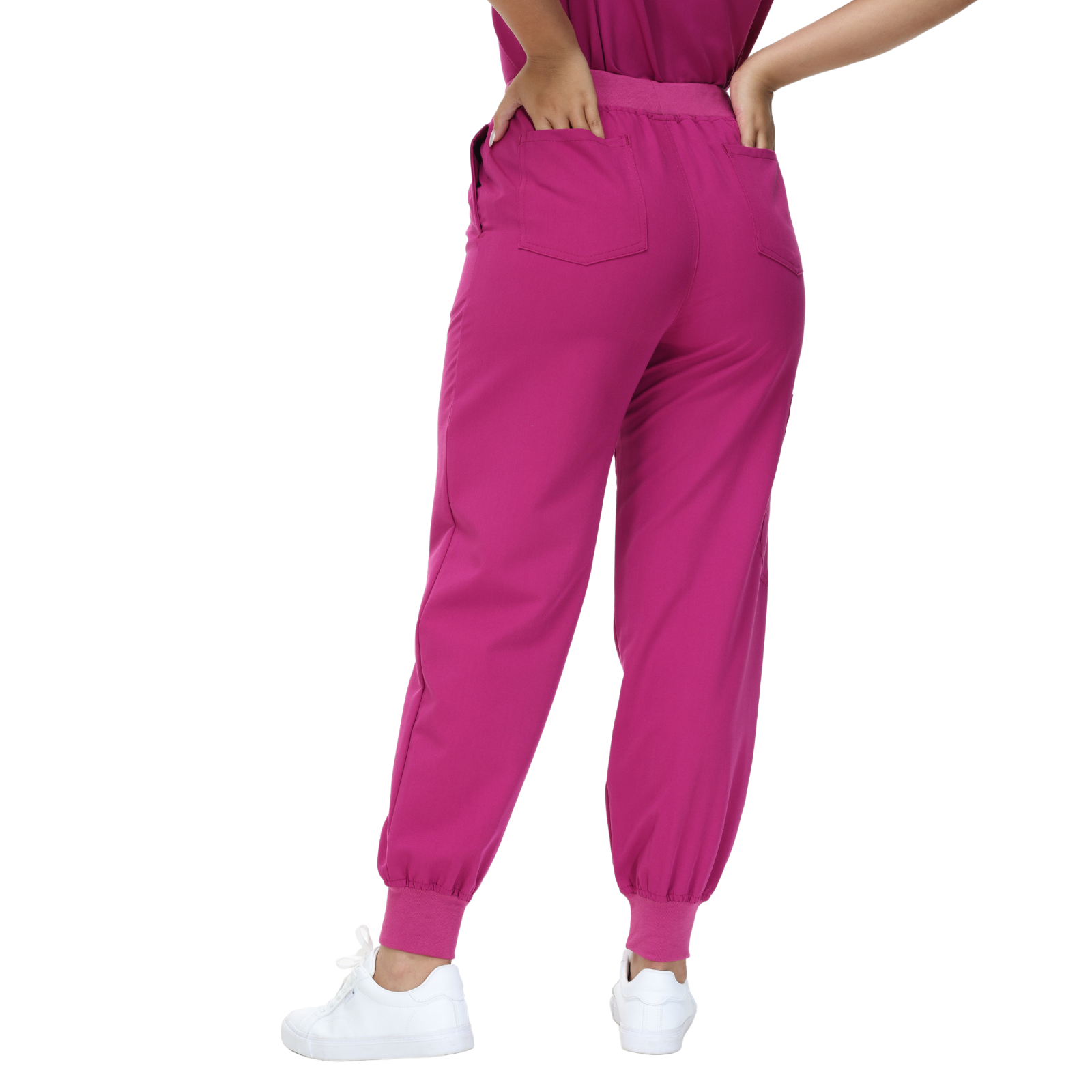 Belinda Five-Pocket Jogger Scrub Pants with vibrant drawstring and yoga waistband.