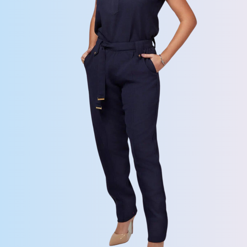 Women's Elastic Waistband Side Pocket Scrub Pant