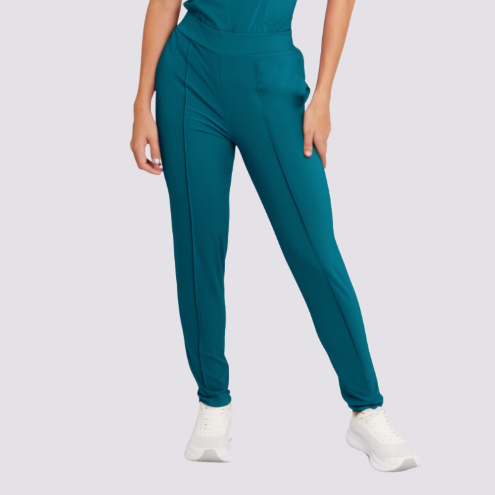 Women's High-waisted Plain Front Scrub Pant