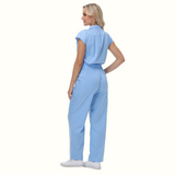 Women's Wide Leg SCcrub Jumpsuit With Front Tucks