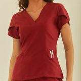 Women's Tulip Sleeve V-neck Scrub Top