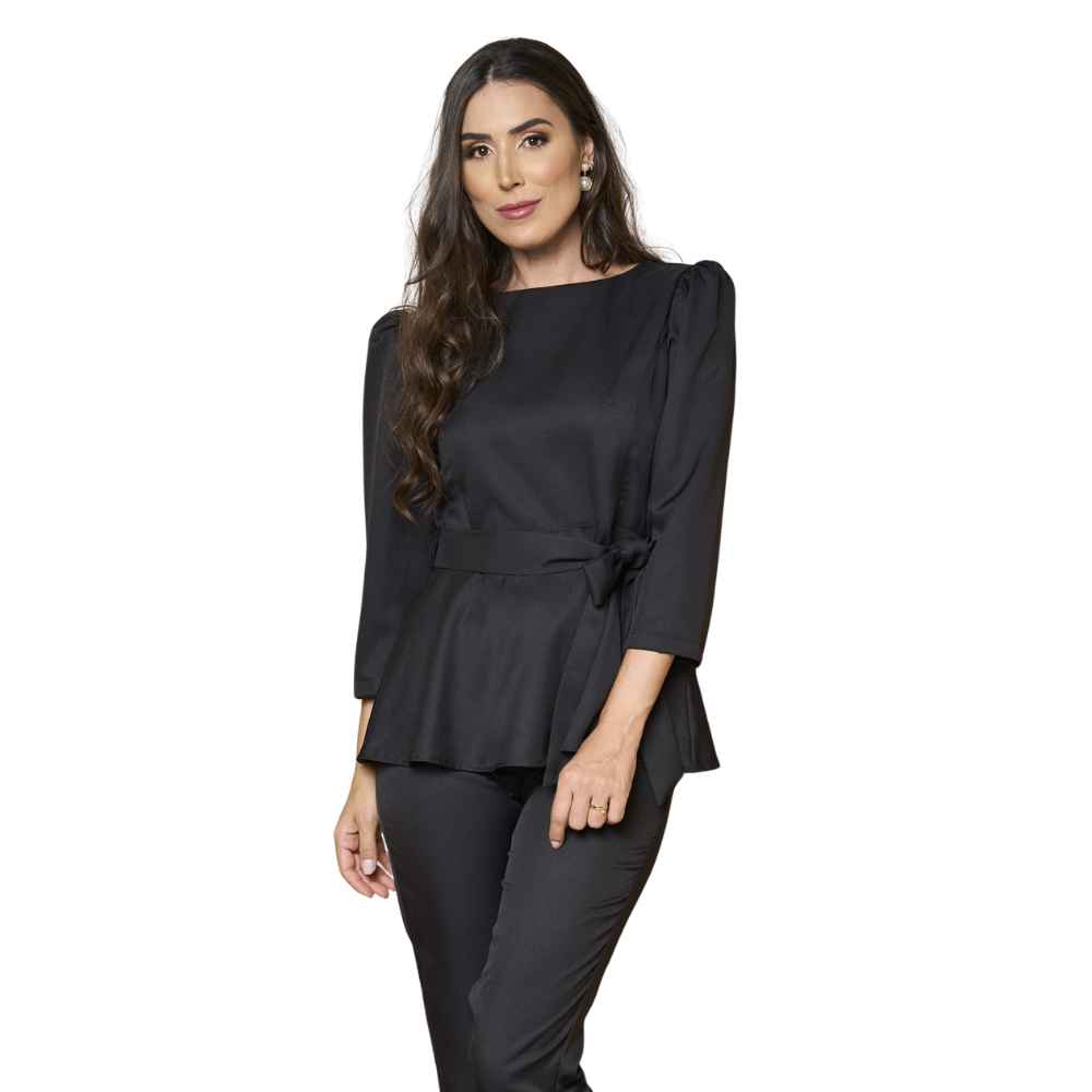 Women's Peplum Style Princess Sleeves Scrub Top