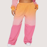 Multiple-Color Gradient Sleeveless Hooded Top Loose Pants Set