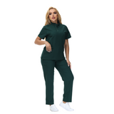 Alison Four-Pocket Scrub Top with mandarin collar and functional design.