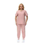 Cleo Scrub Set featuring a classic fit and cross design V-neck, ideal for healthcare professionals.