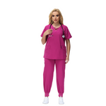 Cleo Scrub Set featuring a classic fit and cross design V-neck, ideal for healthcare professionals.