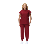 Elegant Crystal Scrub Set with mandarin collar and expansive fit, perfect for healthcare professionals.