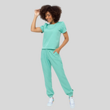 Women's Crew Neck Tulip Sleeve Scrub Top