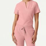 Women's V-neck One-Pocket Slim Scrub Top