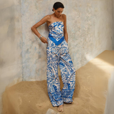 Printed Fresh Wrap-around Pants Set