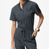 Women's Six Pockets Short Sleeves Jumpsuit