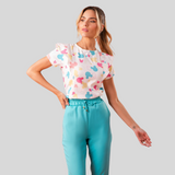 Women's Sleeve Flap Slim Fit  Scrub Top