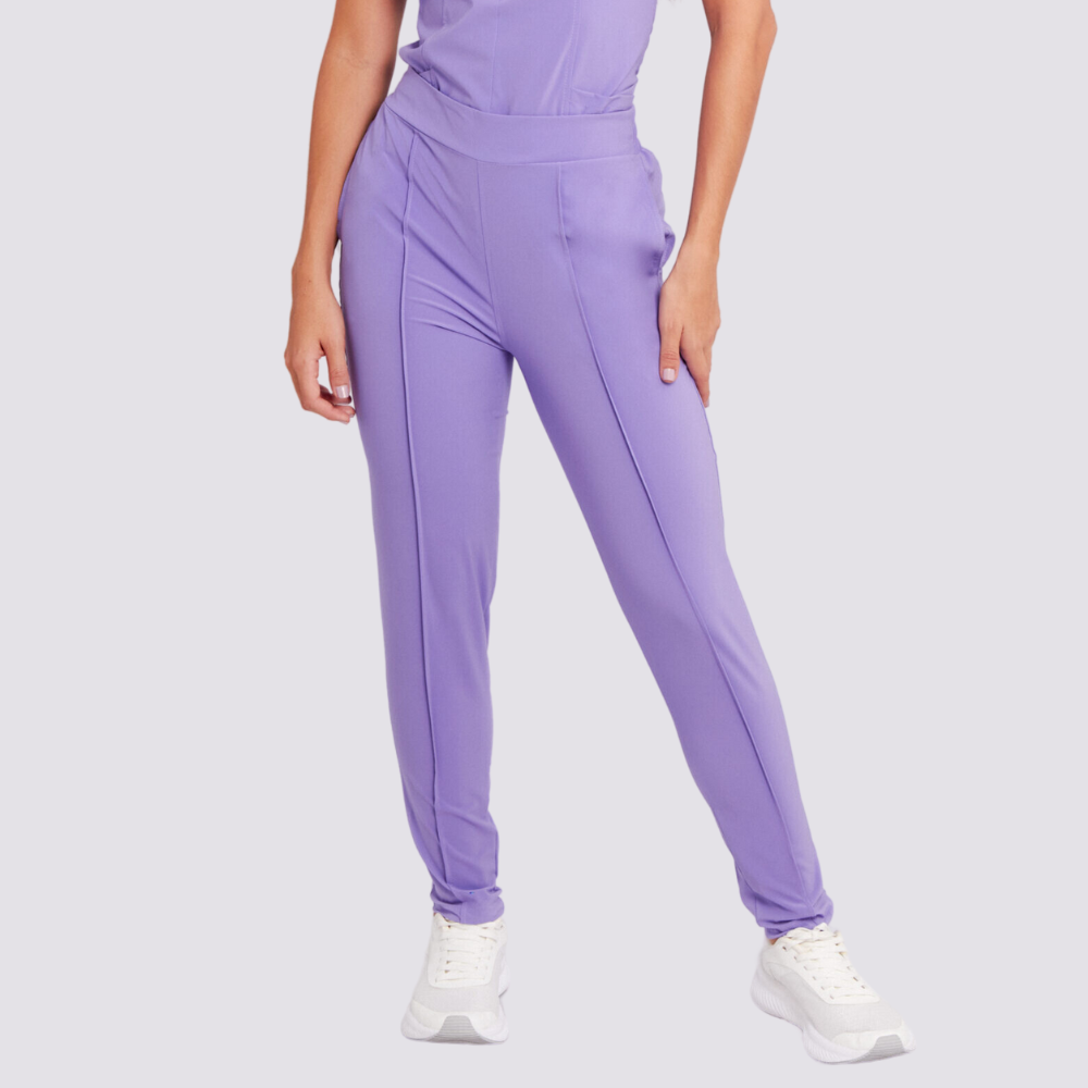 Women's High-waisted Plain Front Scrub Pant