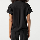 Banded Collar Scrub Top