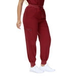 Belinda Five-Pocket Jogger Scrub Pants with vibrant drawstring and yoga waistband.