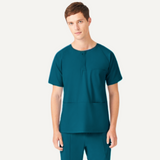 Men's Raglan Sleeve Three Pockets Scrub Top