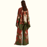 Bohemian Style Stand Collar Irregular Top Wide Leg Pant Set