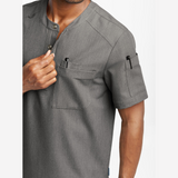 Men's 4-Pocket Short Sleeve Henley Scrub Top