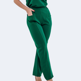 Women's Side Elastic Waistband Slim Fit Scrub Pant