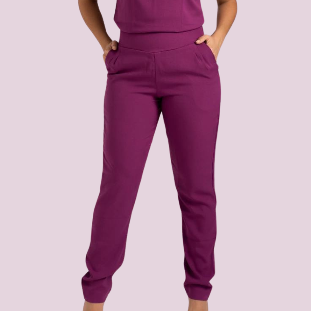 Women's Side Pockets Front Pleats Scrub Pant