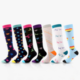 Multicolor Printed 3D Knitted Compression Sock