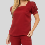 Women's Square Neck Slim Fit Scrub Top