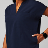 V-neck Three Pockets Scrub Top