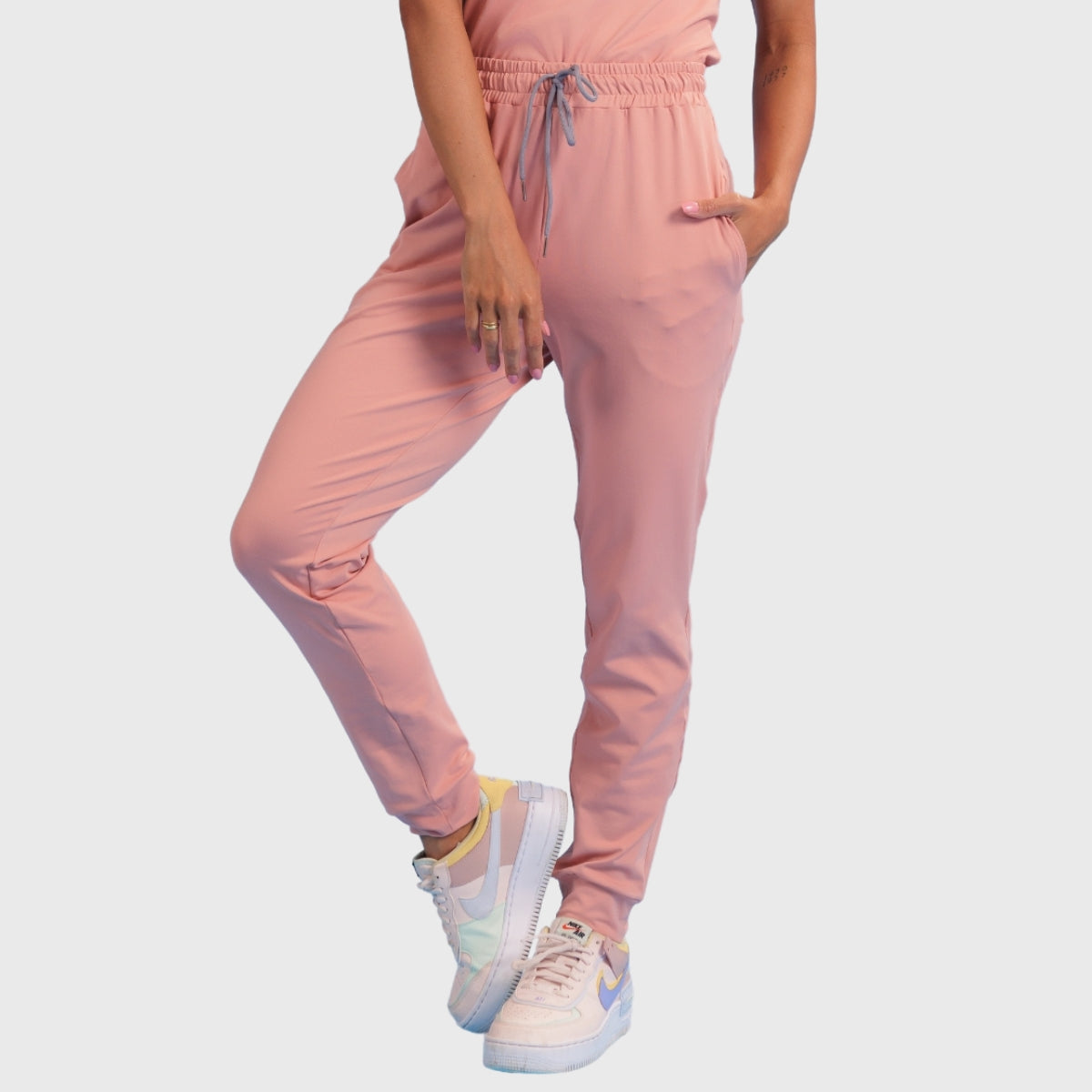 Women's Sporty Elastic Waist Scrub Pant