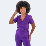 Women's V-Neck with Details Slim Fit Scrub Top