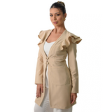 Women's V-neckline Long Sleeves with Hem Lab Coat