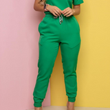 Women's Elastic Waist Cuffed Scrub Pant