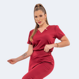 Women's V-Neck with Details Slim Fit Scrub Top