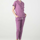 Banded Collar Scrub Top