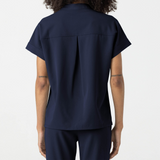 Banded Collar Scrub Top