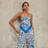 Printed Fresh Wrap-around Pants Set