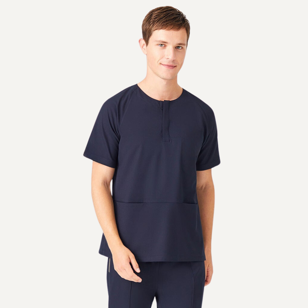 Men's Raglan Sleeve Three Pockets Scrub Top