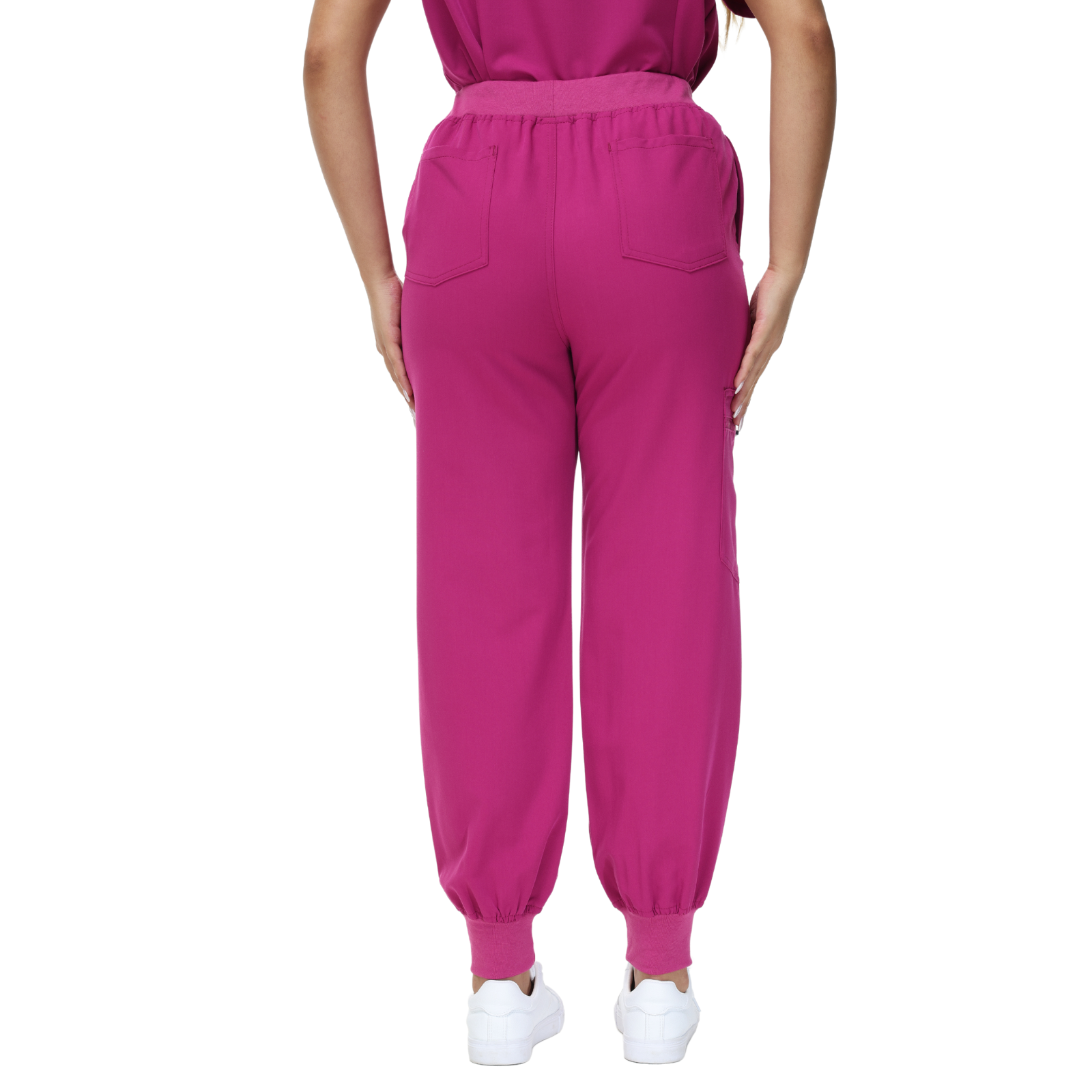 Belinda Five-Pocket Jogger Scrub Pants with vibrant drawstring and yoga waistband.